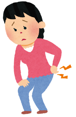 腰を痛めた女性