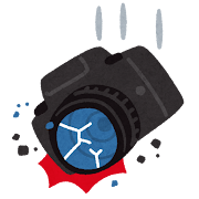 落として壊れたカメラ